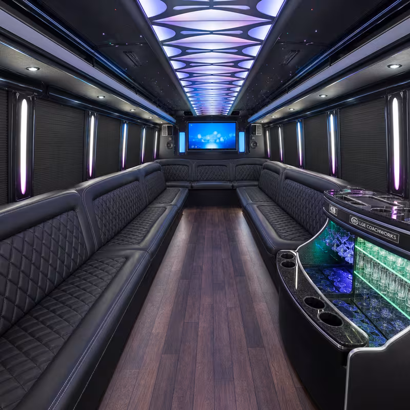15 Passenger Party Bus Interior