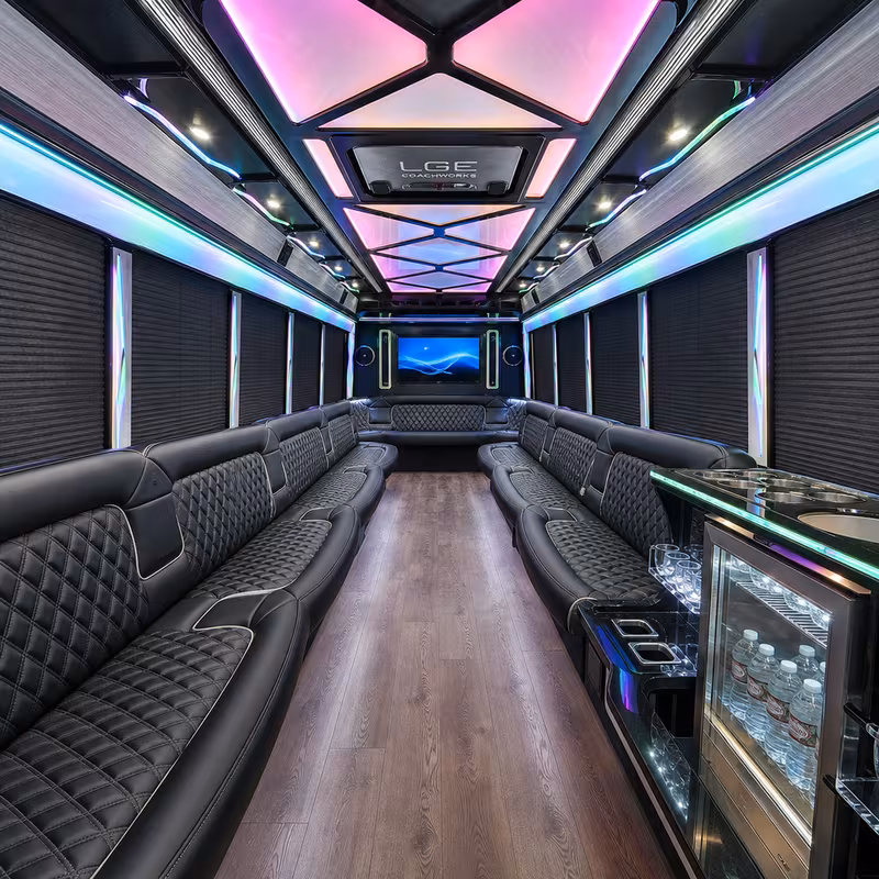 25 Passenger Party Bus Interior