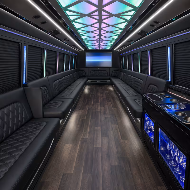 30 Passenger Party Bus Interior