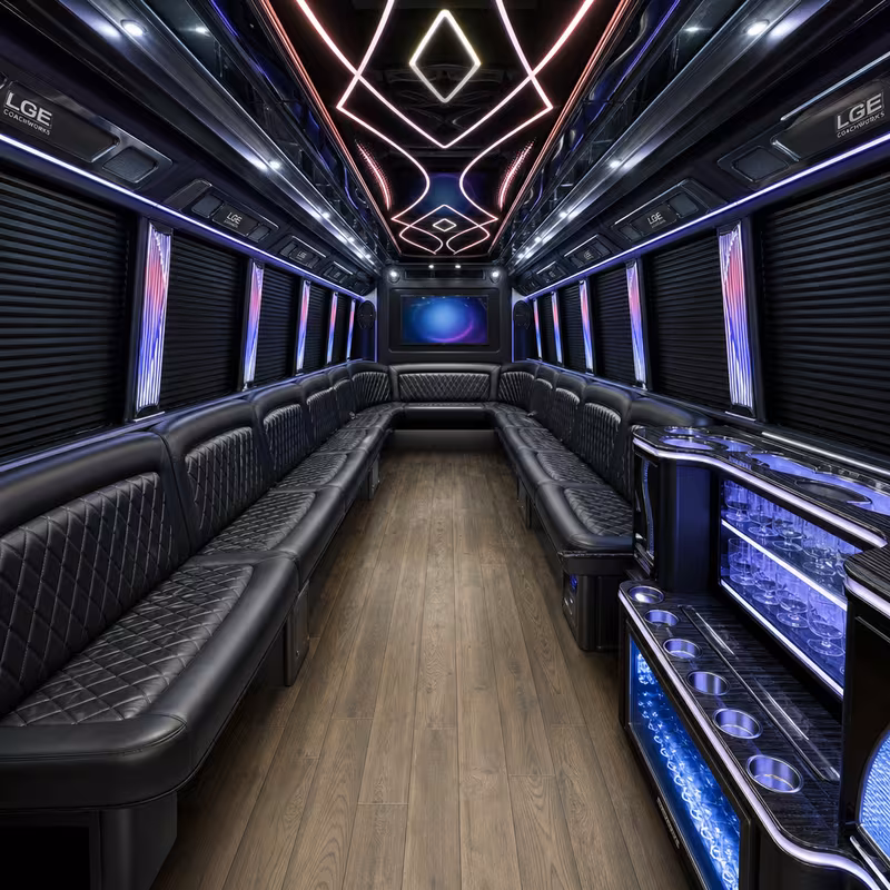 40 Passenger Party Bus Interior