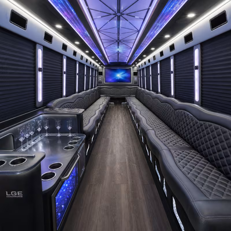 40 Passenger Party Bus Interior
