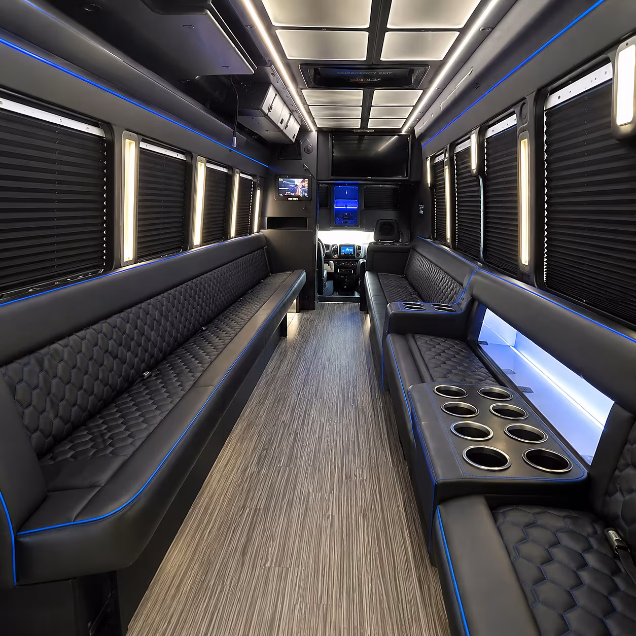 Fort Lauderdale Wedding Transportation party bus interior