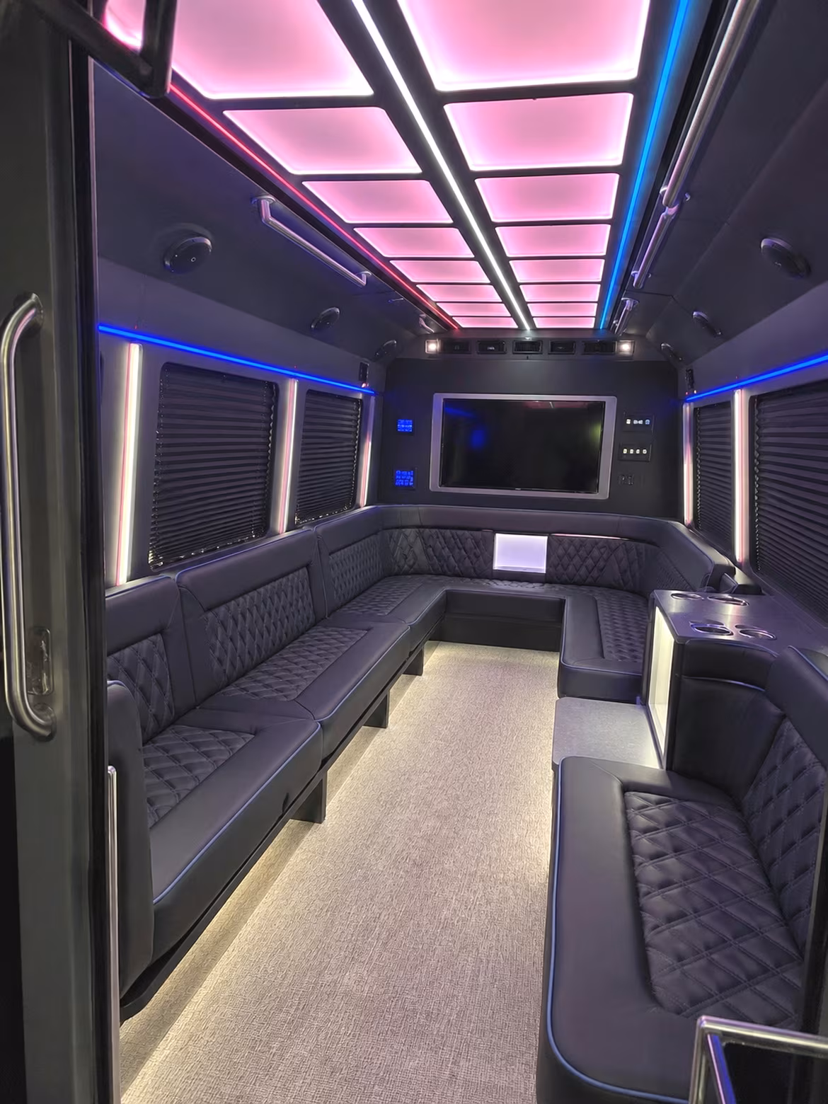 Fort Lauderdale Wedding Transportation party bus interior
