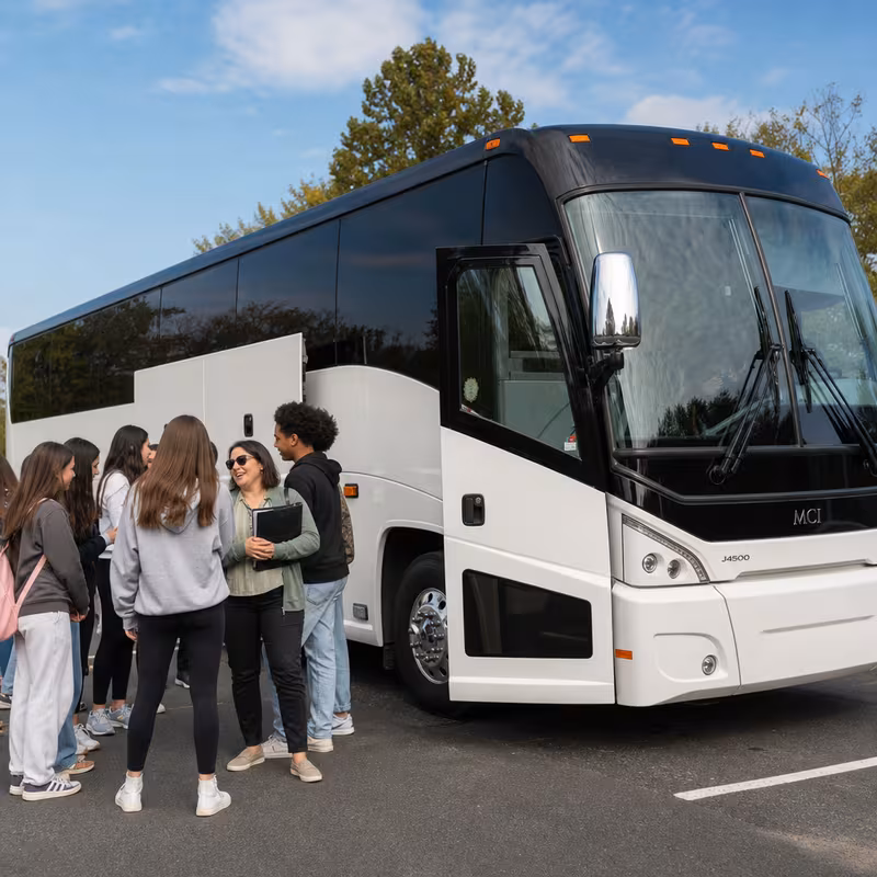 Black Mercedes Sprinter van staged for an Fort Lauderdale School Transportation group