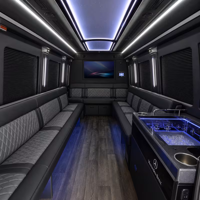 14 Passenger Sprinter Limo Interior