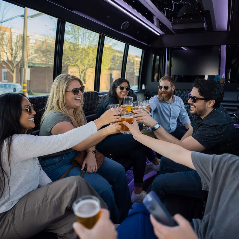 Black Mercedes Sprinter van staged for an Fort Lauderdale Winery & Brewery Tour Transportation group